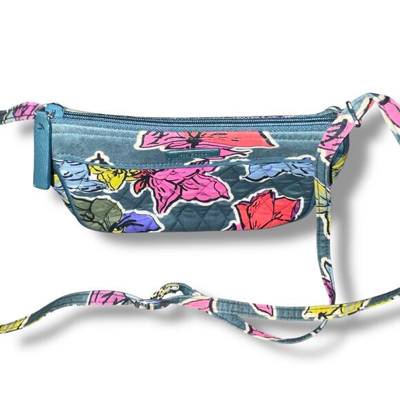 Vera Bradley Crossbody Purse Falling Flowers Leaves Full Zip Pocket Quilted Bag - Picture 9 of 14